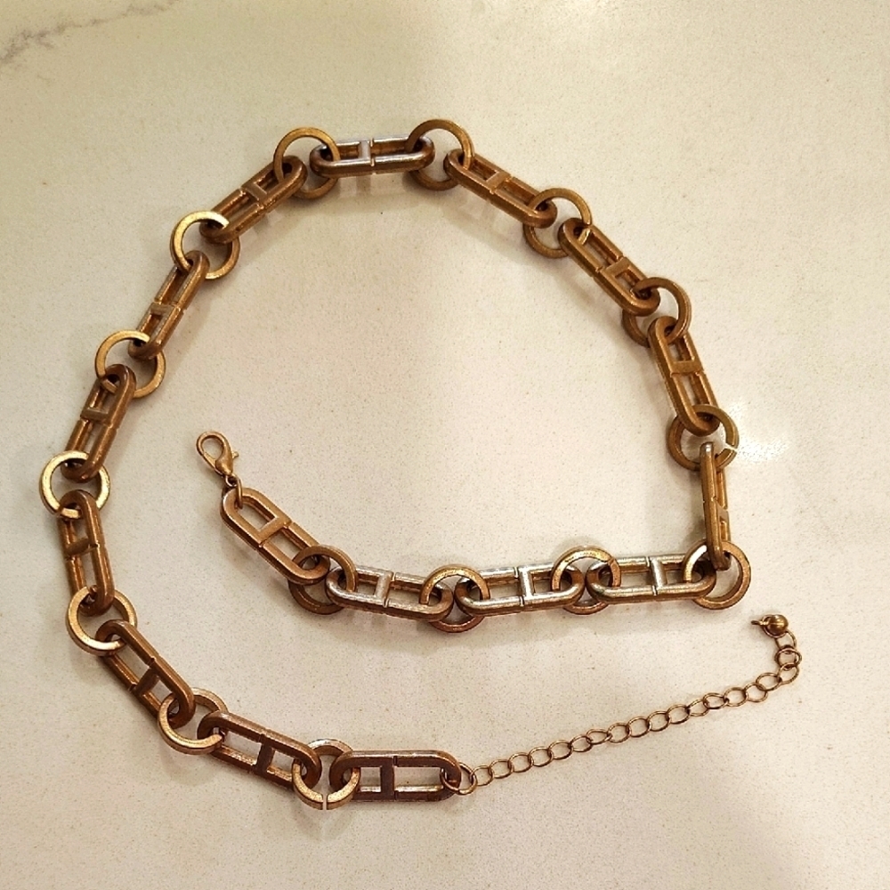 Link Necklace Gold Plated Chain 17" With Extender